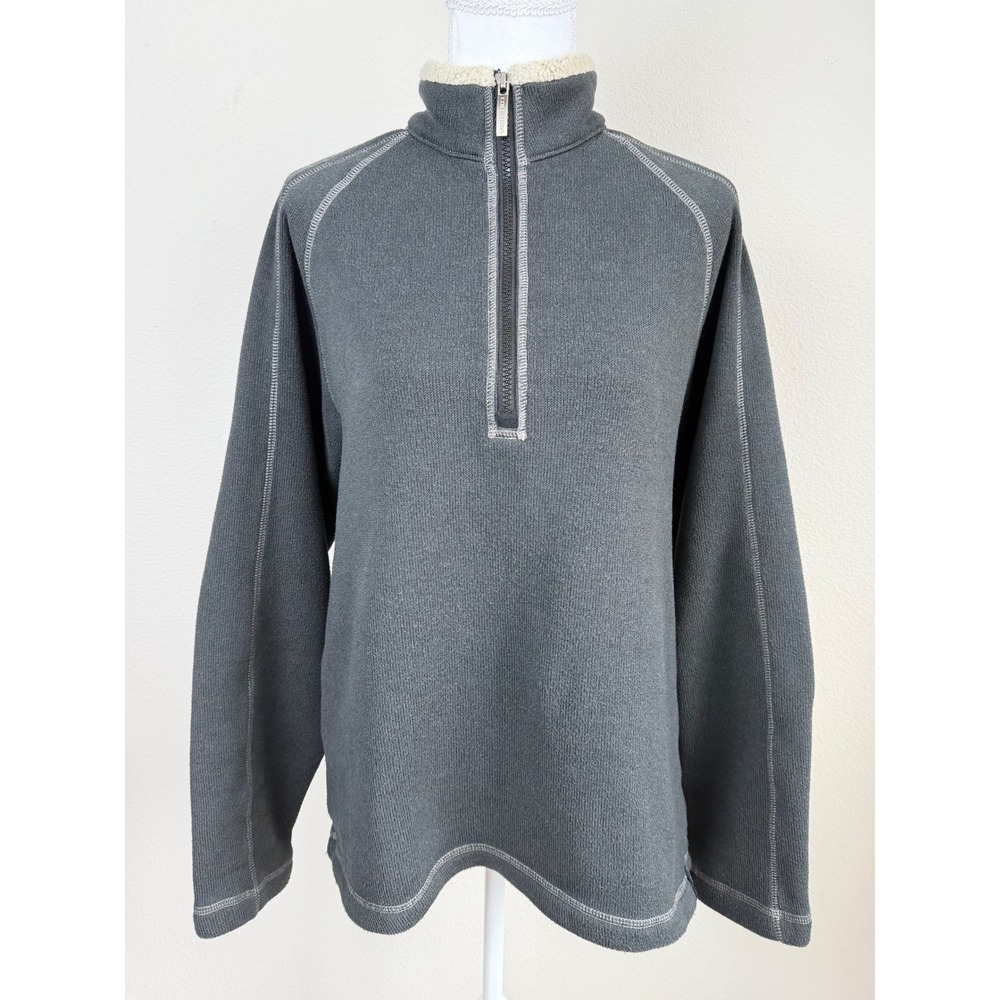 Columbia Mens Hiking Pullover S Gray 1/4 Zip Sherpa Lined Mock Neck Utility